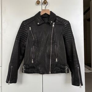 ALL SAINTS real leather moto jacket in black